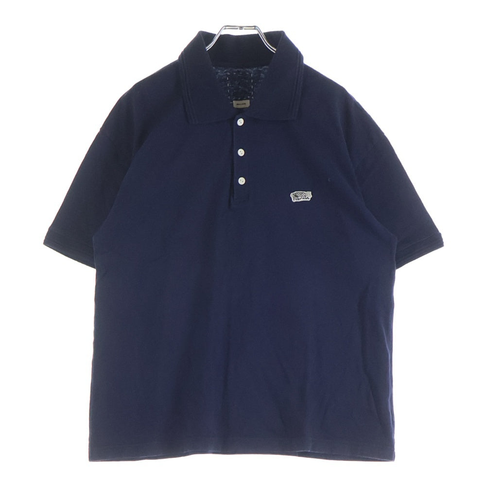 VISVIM(ヴィスヴィム) 22SS JUMBO WELLER S/S カシミヤ混 フロントロゴワッペン ジャンボ ウェラー 半袖ポロシャツ ネイビー 0122105010018