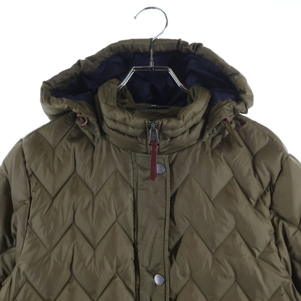 AIGLE(エーグル) キルティング フーデットダウン ロングジャケット ネイビー/カーキ ZBFH972-KC18C-SO レディース