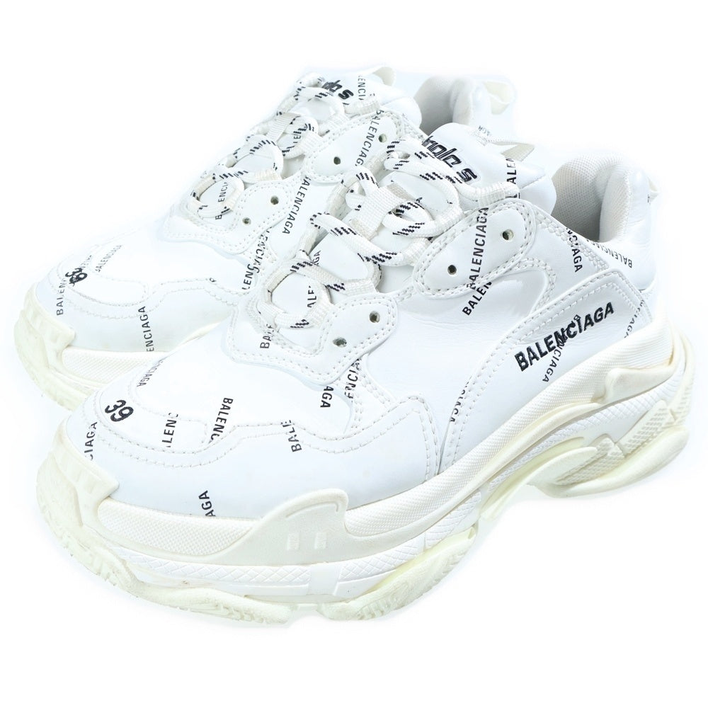 BALENCIAGA(バレンシアガ) TRIPLE S ALLOVER LOGO トリプルS オールオーバーロゴ ローカットスニーカー レディース ホワイト EU39