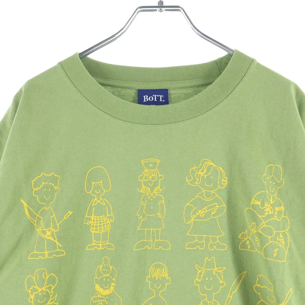 BoTT(ボット) キャラクタープリント クルーネック 半袖Tシャツ カットソー グリーン 253BoTT59