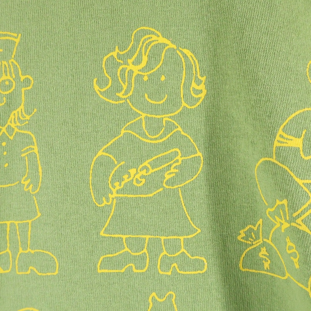 BoTT(ボット) キャラクタープリント クルーネック 半袖Tシャツ カットソー グリーン 253BoTT59