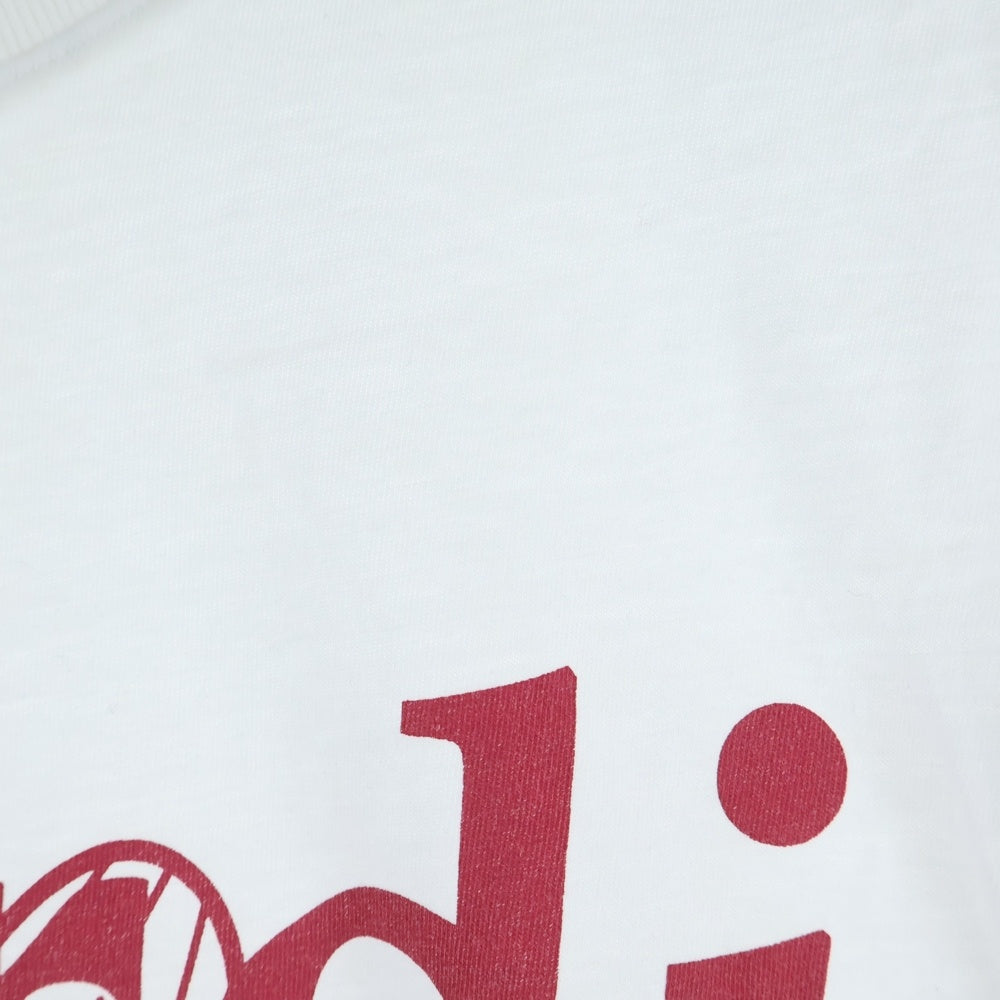 Mardi Mercredi(マルディメクルディ) FLOWER フラワーロゴプリント クルーネック 半袖Tシャツ カットソー ホワイト レディース