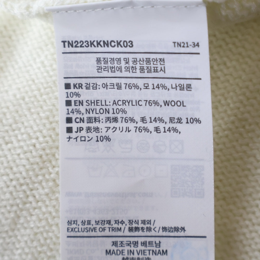 THISISNEVERTHAT(ディスイズネバーザット) CHAIN ZIP UP POLO チェーン ジップアップ アクリルウールニットポロ セーター ホワイト/グリーン TN223KKNCK03