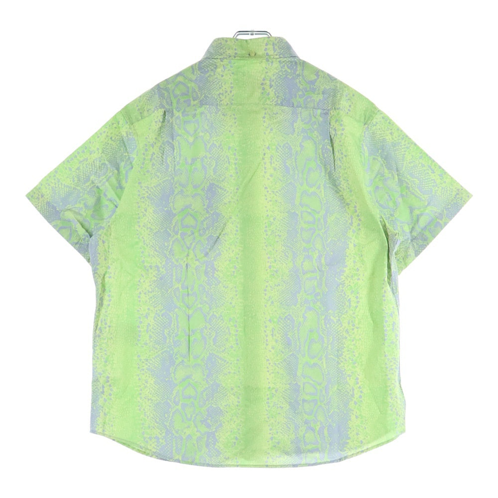 THISISNEVERTHAT(ディスイズネバーザット) PYTHON SS SHIRT パイソン柄 ボタンダウン 半袖シャツ グリーン TN251WSHTS04
