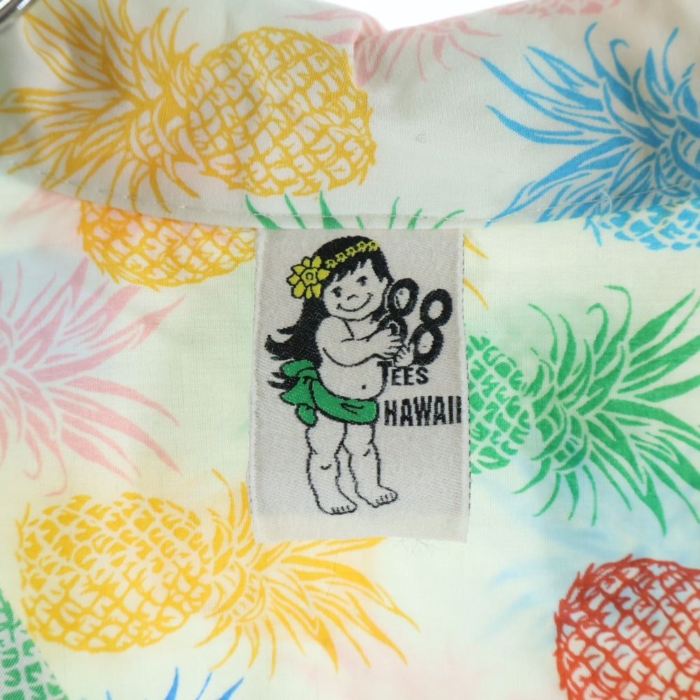 88 TEES(88ティーズ) ハワイ製 パイナップルマルチカラープリント オープンカラー 半袖ハワイアンシャツ アロハシャツ マルチカラー