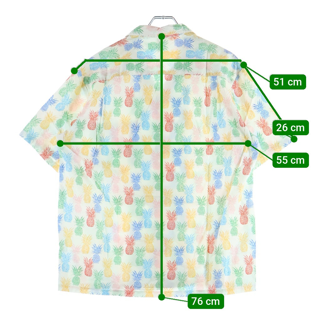 88 TEES(88ティーズ) ハワイ製 パイナップルマルチカラープリント オープンカラー 半袖ハワイアンシャツ アロハシャツ マルチカラー