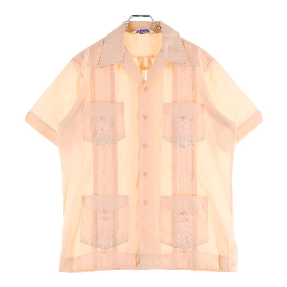 VINTAGE(ヴィンテージ) 80-90S ROMANI ロマーニ オープンカラー 半袖 キューバシャツ オレンジ