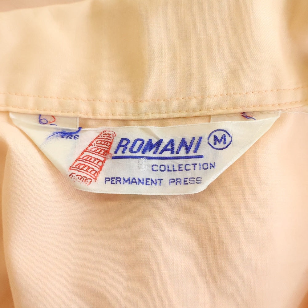 VINTAGE(ヴィンテージ) 80-90S ROMANI ロマーニ オープンカラー 半袖 キューバシャツ オレンジ