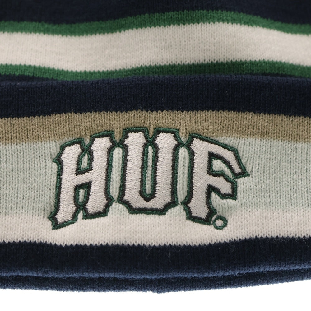 HUF(ハフ) PIERCE BEANIE ピアス ボーダー アクリルニットビーニー ニットキャップ ネイビー/ブルー FA25 BN00176