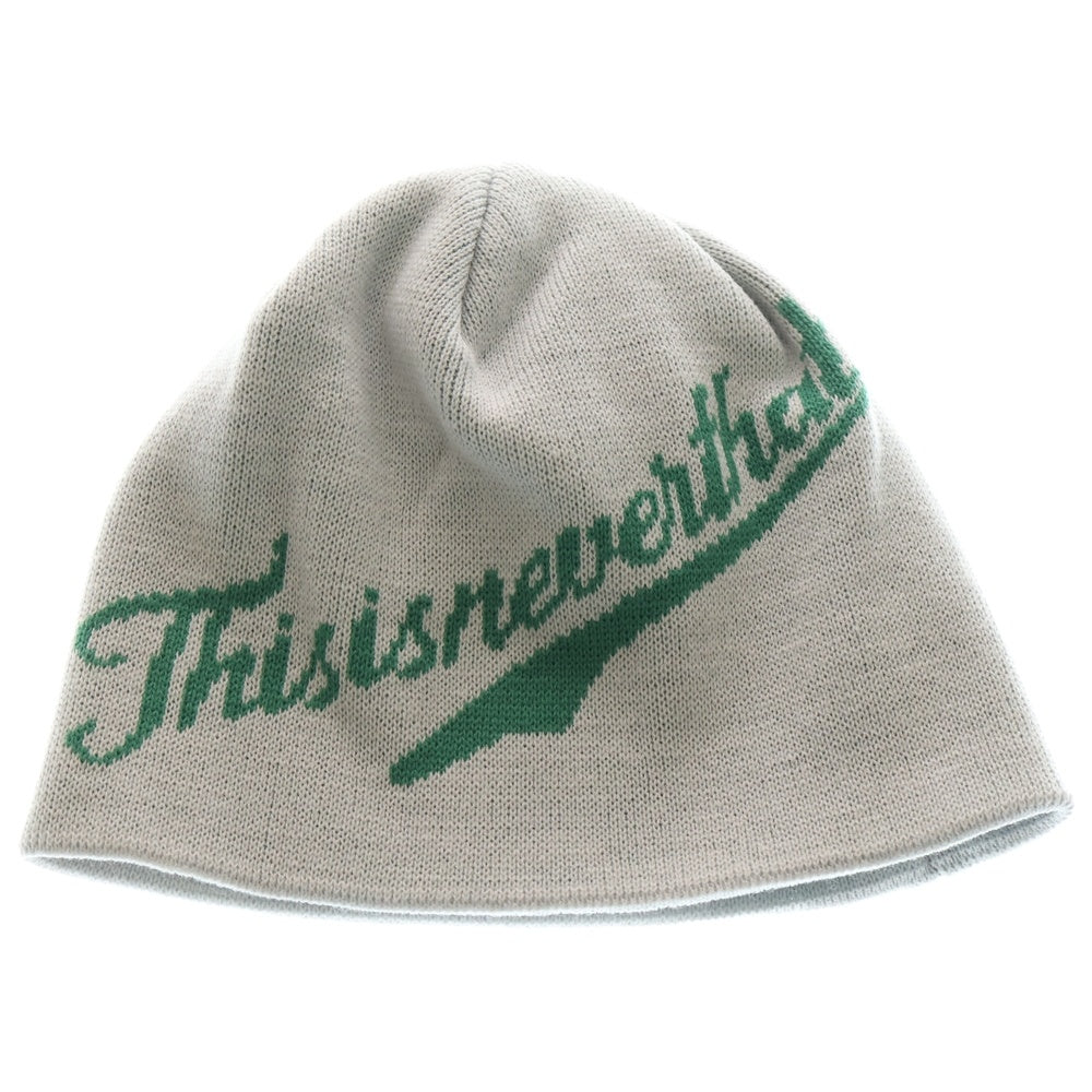 THISISNEVERTHAT(ディスイズネバーザット) SCRIPT-LOGO NO CUFF BEANIE スクリプトロゴ ノーカフ アクリルニットビーニー ニットキャップ グレー TN251WHWBE01