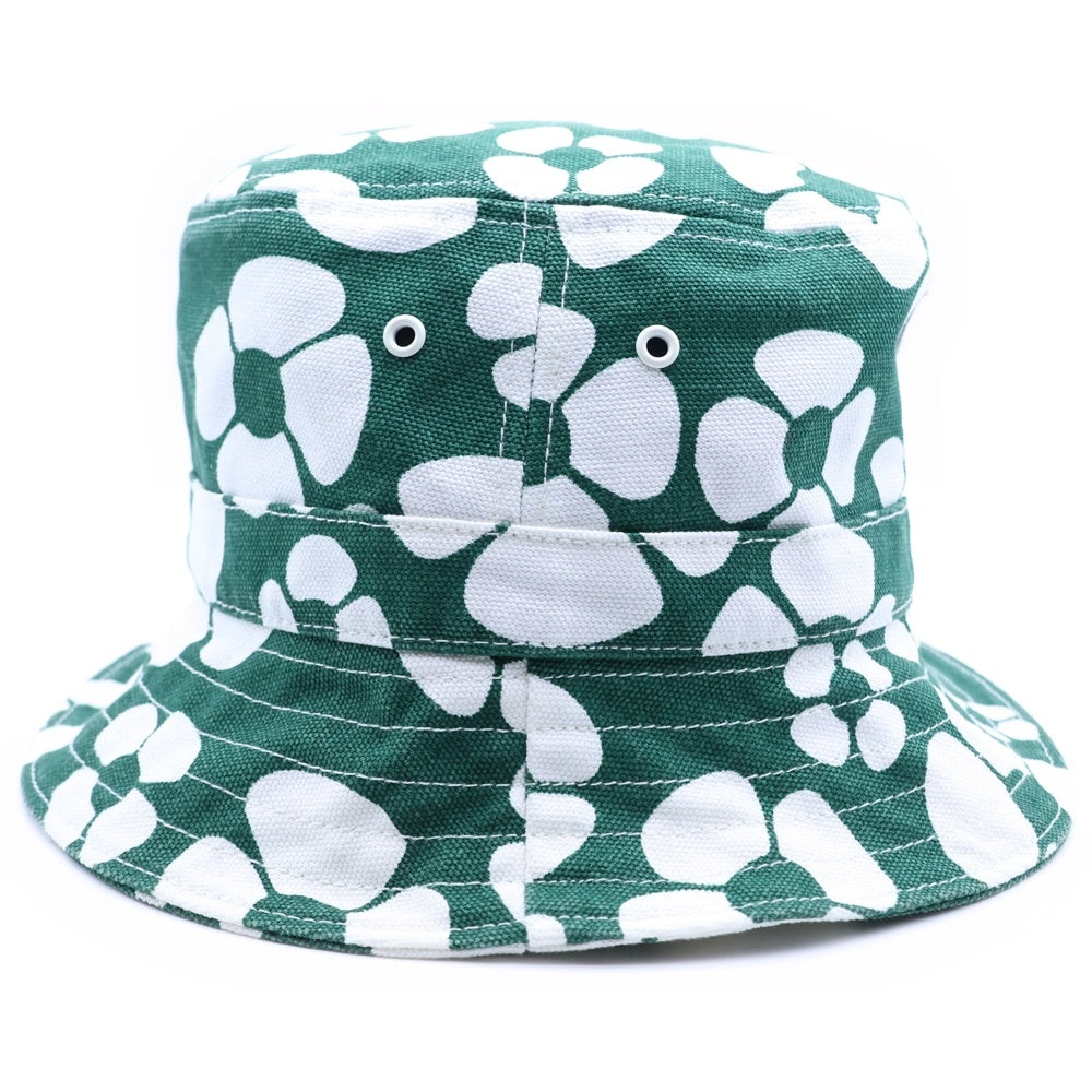 CARHARTT(カーハート) ×MARNI BUCKET HAT マルニ フラワー コットン バケットハット 帽子 グリーン/ホワイト IO31294