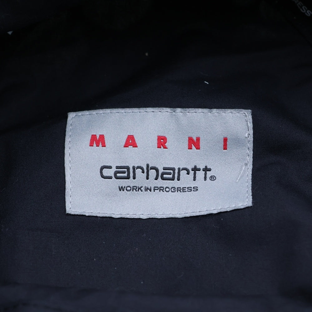 CARHARTT(カーハート) ×MARNI BUCKET HAT マルニ フラワー コットン バケットハット 帽子 グリーン/ホワイト IO31294