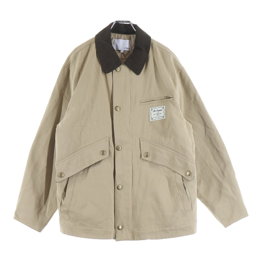NO BRAND(ノーブランド) CITYBREEZE シティーブリーズ コーデュロイカラー 中綿 コットン ワークジャケット カバーオール ベージュ CUG3JK02