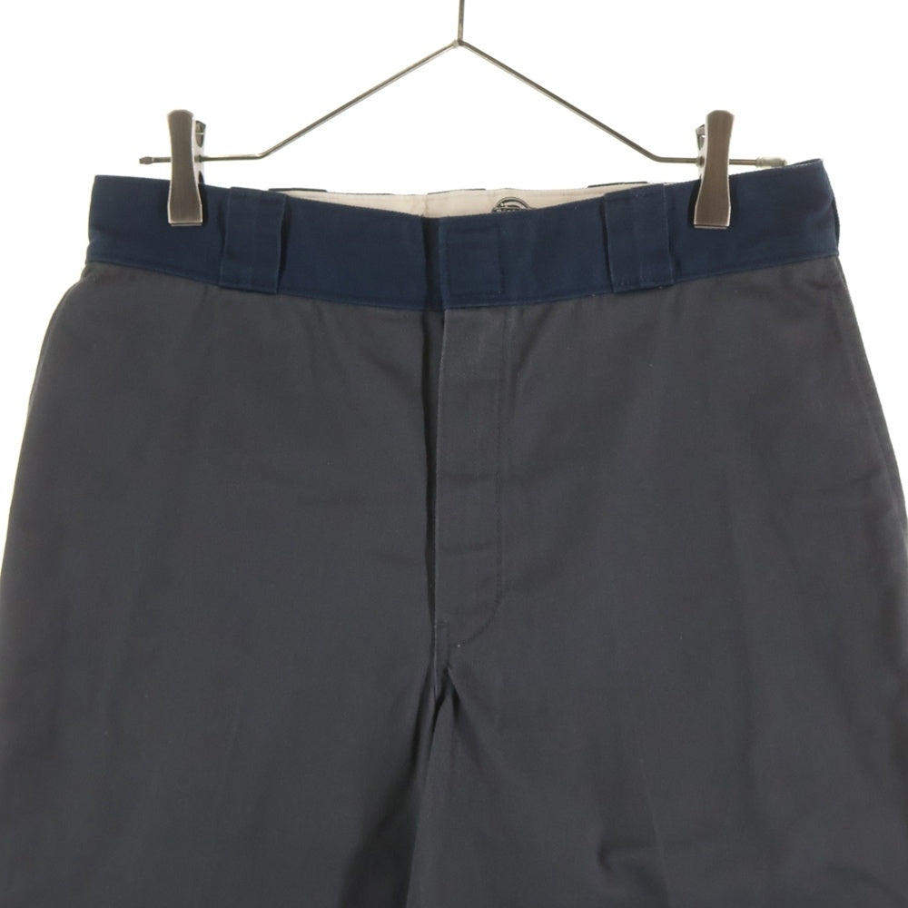 Dickies(ディッキーズ) ×ADAM ET ROPE アダムエロペ バイカラーデザイン ダブルニー ワイド ルーズ チノワークパンツ ネイビー/グレー GKS-43260