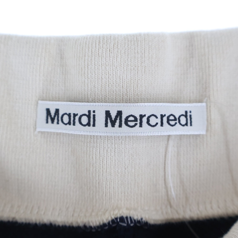 Mardi Mercredi(マルディメクルディ) CLOVERMARDI クローバー刺繍 コットン スウェットパンツ ネイビー レディース