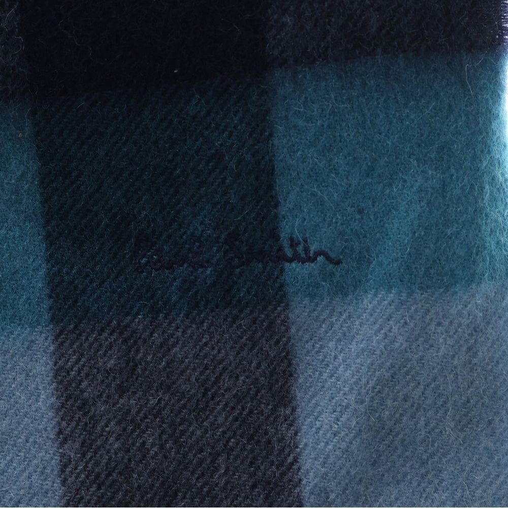 Paul Smith(ポールスミス) ボーダー柄 ウールマフラー ストール ブルー PF-99128 レディース