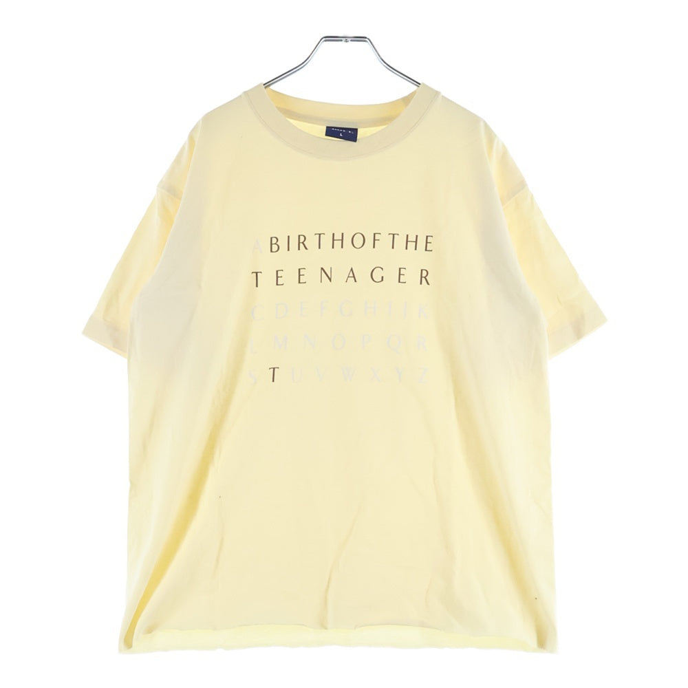 BoTT(ボット) 23SS ALPHABET TEE アルファベット フロントプリントTシャツ 半袖クルーネックカットソー イエロー