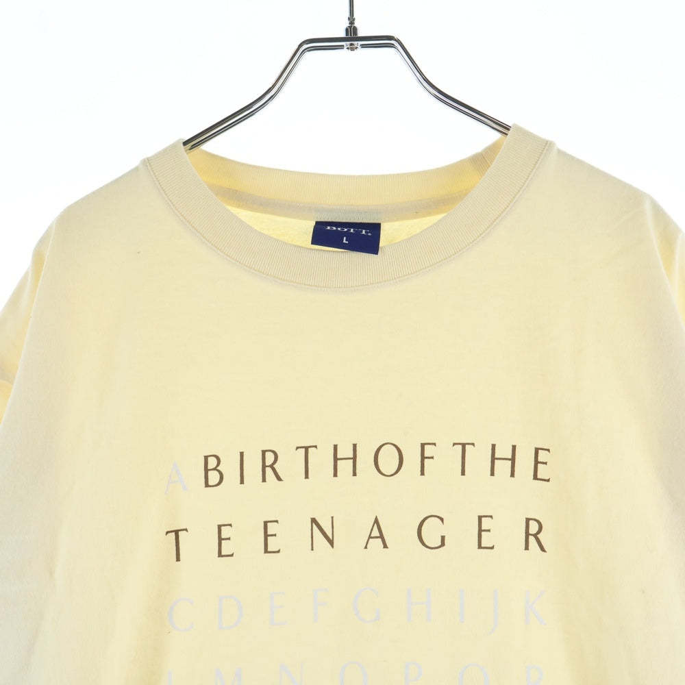 BoTT(ボット) 23SS ALPHABET TEE アルファベット フロントプリントTシャツ 半袖クルーネックカットソー イエロー