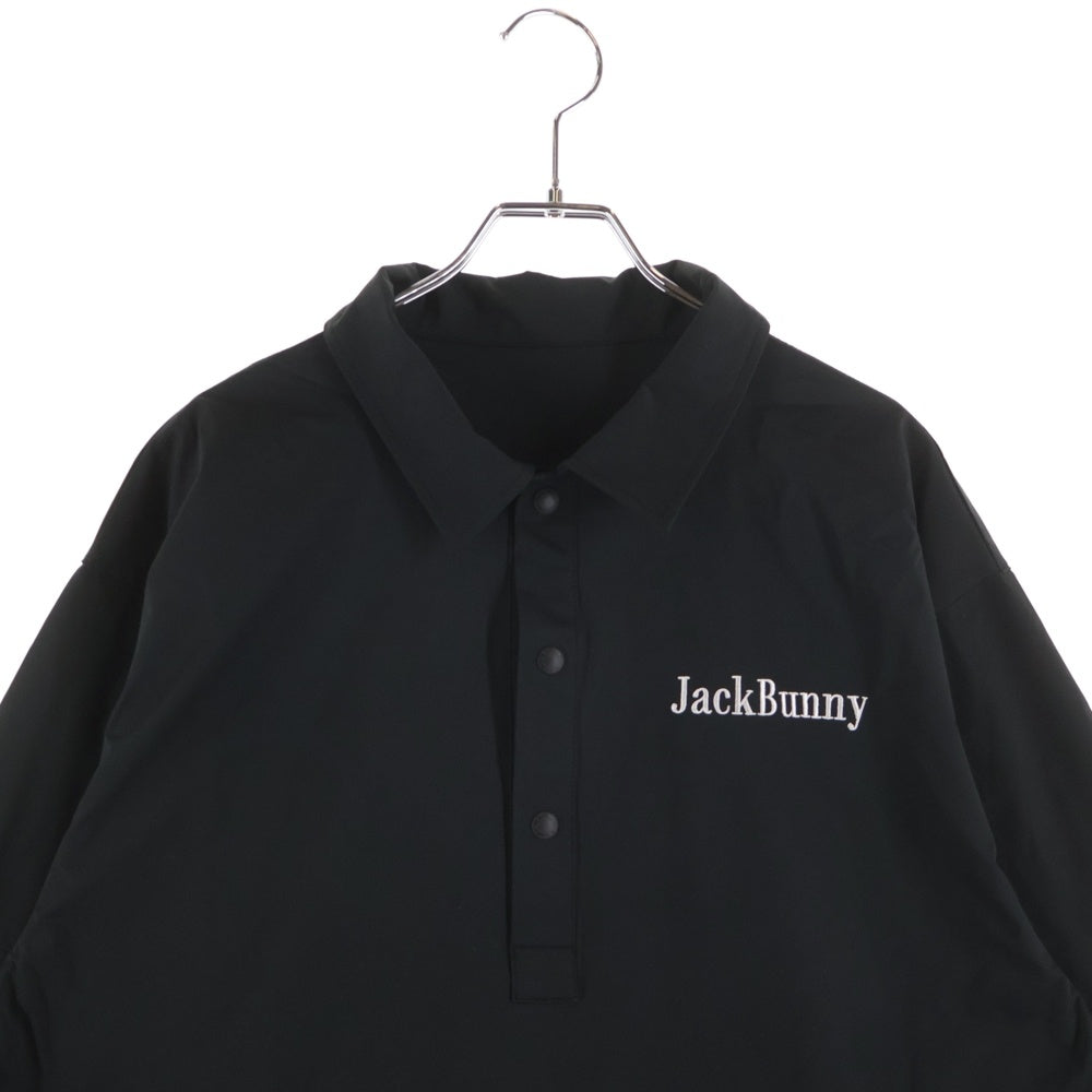 NO BRAND(ノーブランド) JACK BUNNY(ジャックバニー) ハーフスナップ 長袖ナイロンシャツ ブラック 262-4221905