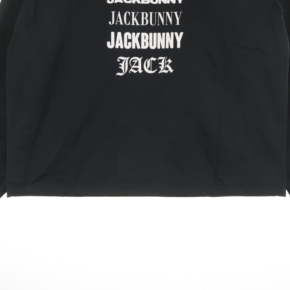 NO BRAND(ノーブランド) JACK BUNNY(ジャックバニー) ハーフスナップ 長袖ナイロンシャツ ブラック 262-4221905