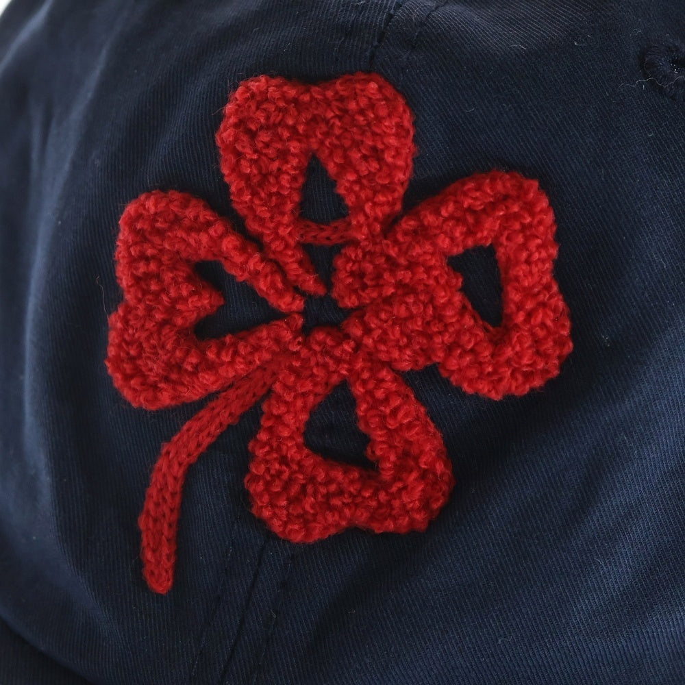 Mardi Mercredi(マルディメクルディ) CAP CLOVERMARDI BOUCLE ブークレークローバーパッチ ベースボールキャップ 帽子 ネイビー