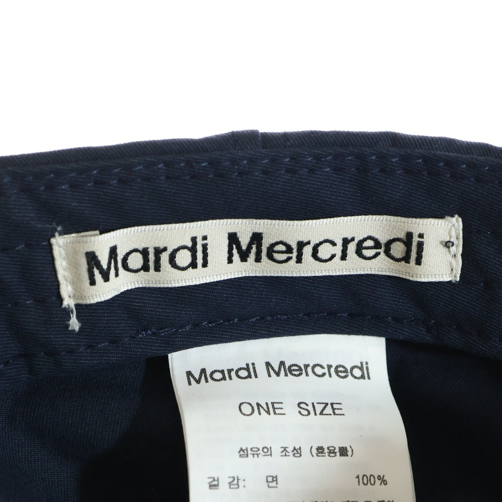 Mardi Mercredi(マルディメクルディ) CAP CLOVERMARDI BOUCLE ブークレークローバーパッチ ベースボールキャップ 帽子 ネイビー
