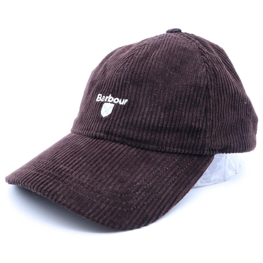 Barbour(バブアー) 25AW PRESTON CORD CAP プレストン ロゴ刺繍 コーデュロイキャップ 帽子 ブラウン 252MHA0911