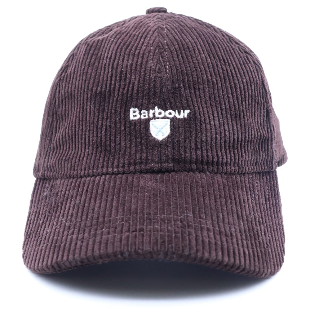 Barbour(バブアー) 25AW PRESTON CORD CAP プレストン ロゴ刺繍 コーデュロイキャップ 帽子 ブラウン 252MHA0911
