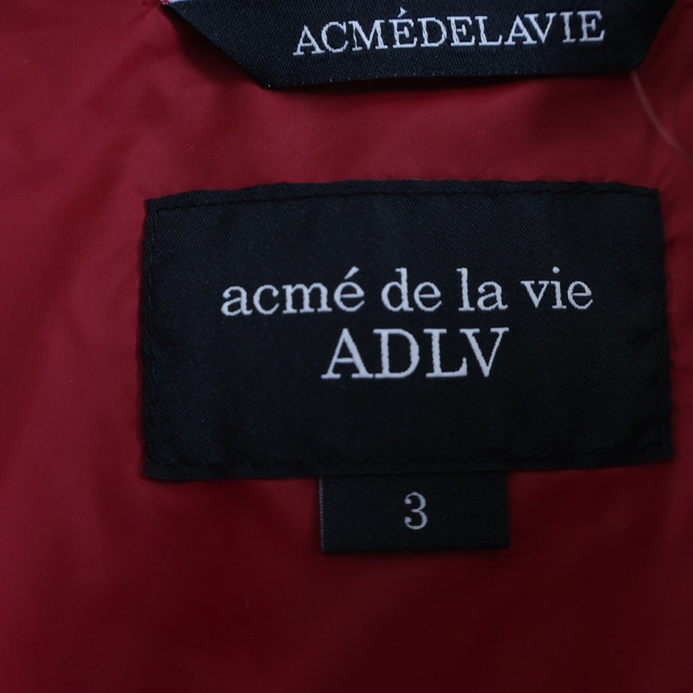 acme' de la vie(アクメ ド ラ ビ) 胸ロゴエンブロイダリー ジップアップダウンジャケット レッド