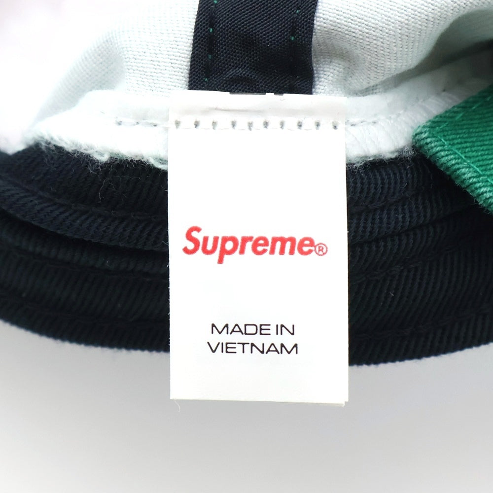 SUPREME(シュプリーム) 25AW Italy 6-Panel ウォッシュ加工 イタリー ロゴエンブロイダリー 6パネル ベースボールキャップ 帽子 グリーン