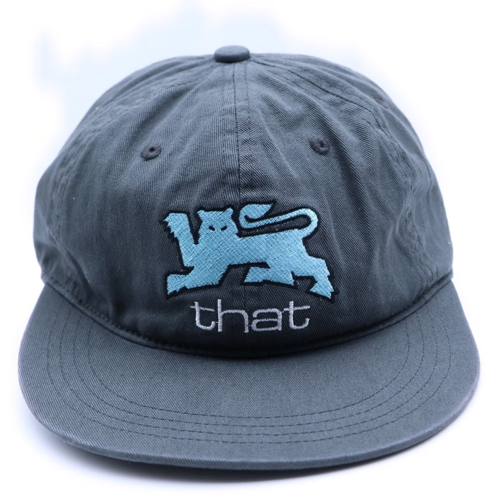 THISISNEVERTHAT(ディスイズネバーザット) OVERDYED LION CAP オーバーダイ加工 ライオン フロントロゴ ベースボールキャップ 帽子 グレー TN243WHWBC11