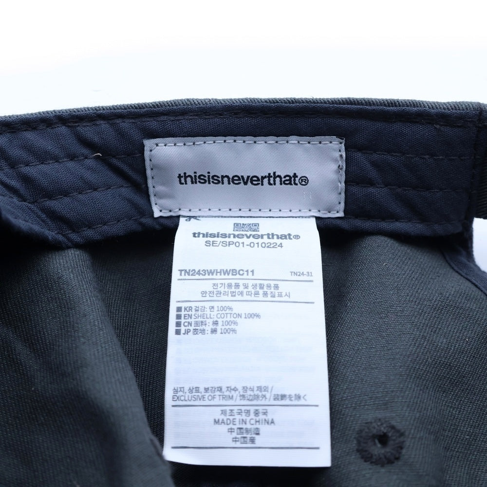 THISISNEVERTHAT(ディスイズネバーザット) OVERDYED LION CAP オーバーダイ加工 ライオン フロントロゴ ベースボールキャップ 帽子 グレー TN243WHWBC11