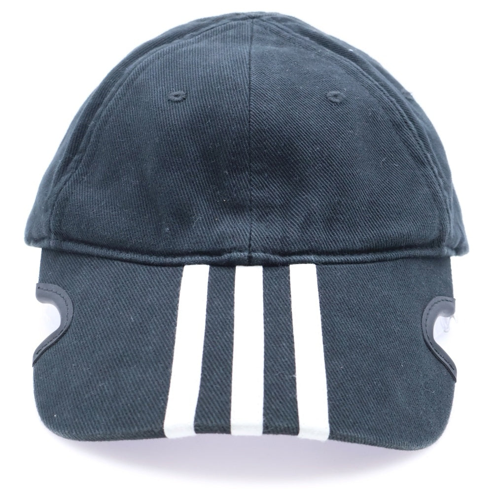 BALENCIAGA(バレンシアガ) ×adidas アディダス ロゴストライプベースボールキャップ 帽子 ブラック 712160 410B2