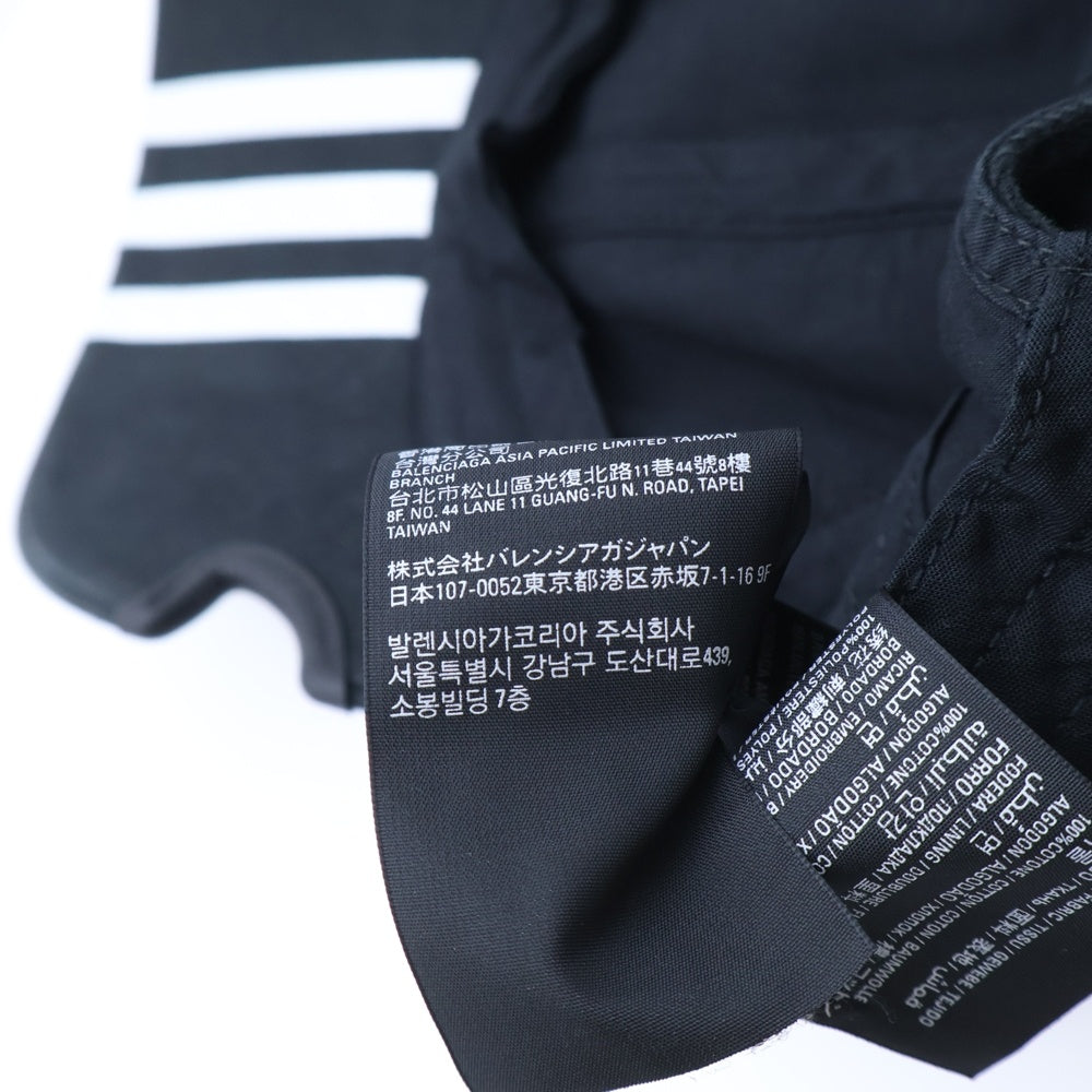 BALENCIAGA(バレンシアガ) ×adidas アディダス ロゴストライプベースボールキャップ 帽子 ブラック 712160 410B2