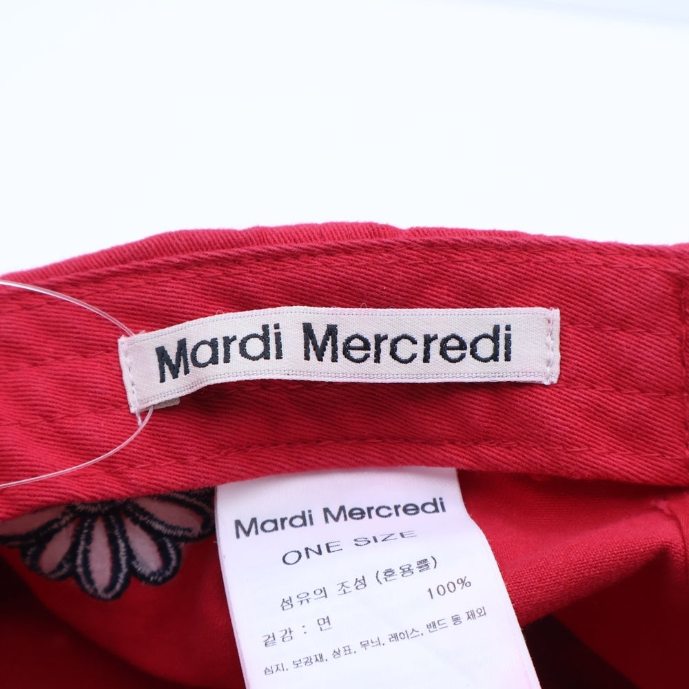 Mardi Mercredi(マルディメクルディ) CAP M フロントMロゴ 6パネル ベースボールキャップ 帽子 レッド