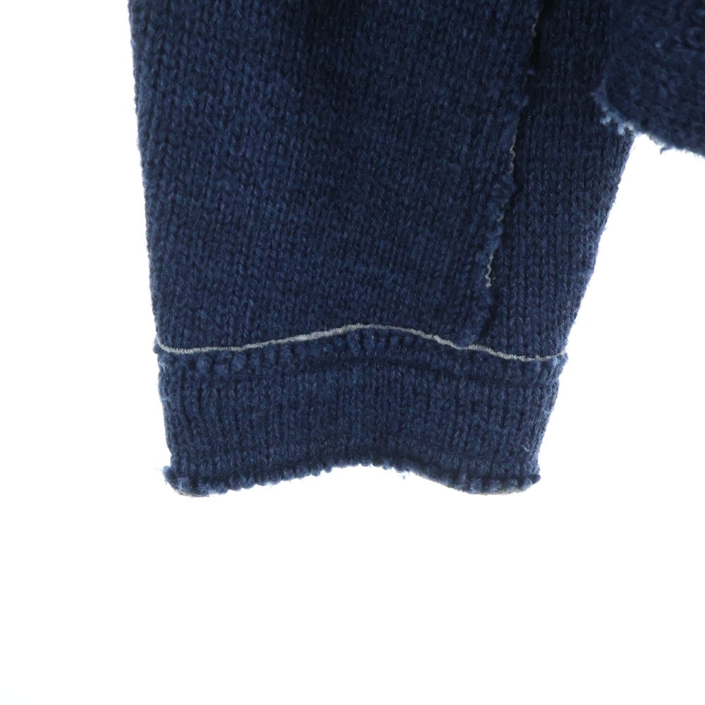 DIESEL(ディーゼル) 2ポケット ウール混 アクリルニットジャケット ネイビー