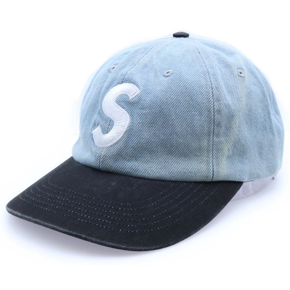 SUPREME(シュプリーム) 25AW Pigment Coated S Logo Cap ピグメント加工 2トーン Sロゴベースボールキャップ 帽子 インディゴ/ブラック