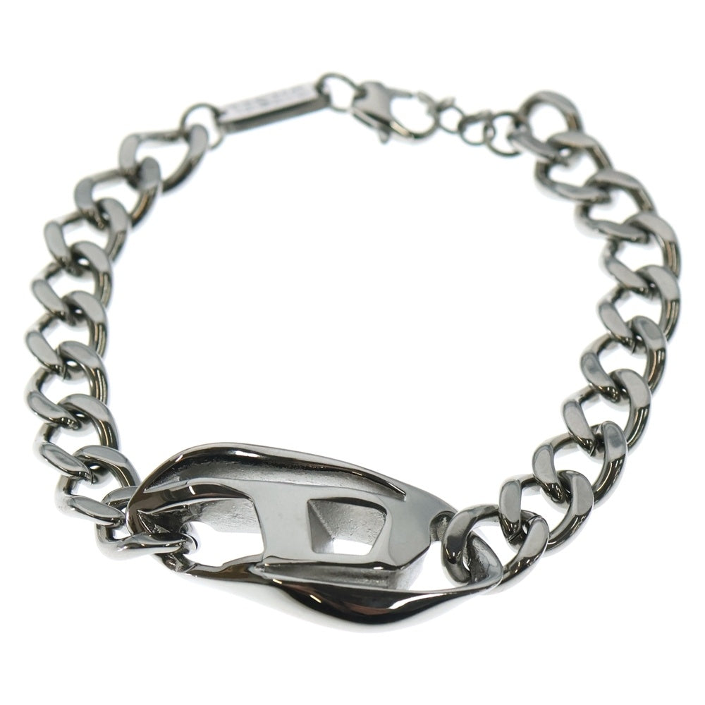 DIESEL(ディーゼル) Dロゴ ステンレスチェーンブレスレット シルバー DX1413