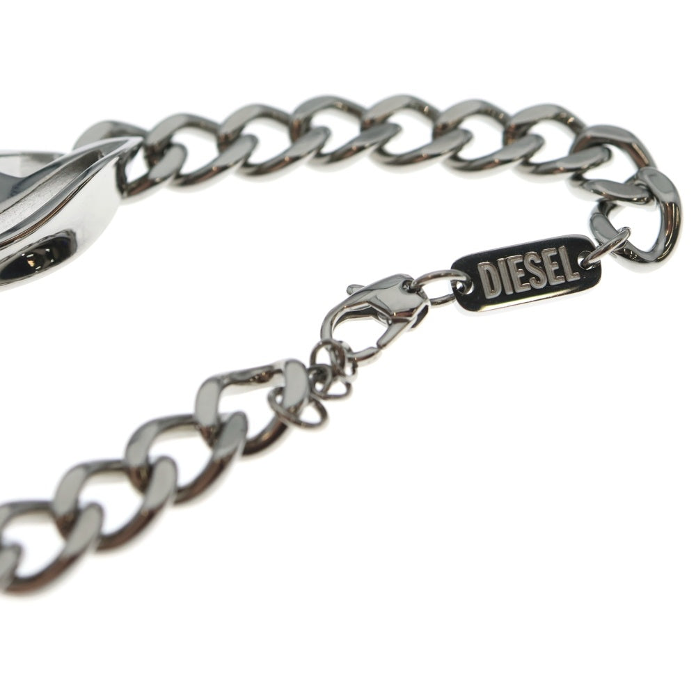DIESEL(ディーゼル) Dロゴ ステンレスチェーンブレスレット シルバー DX1413