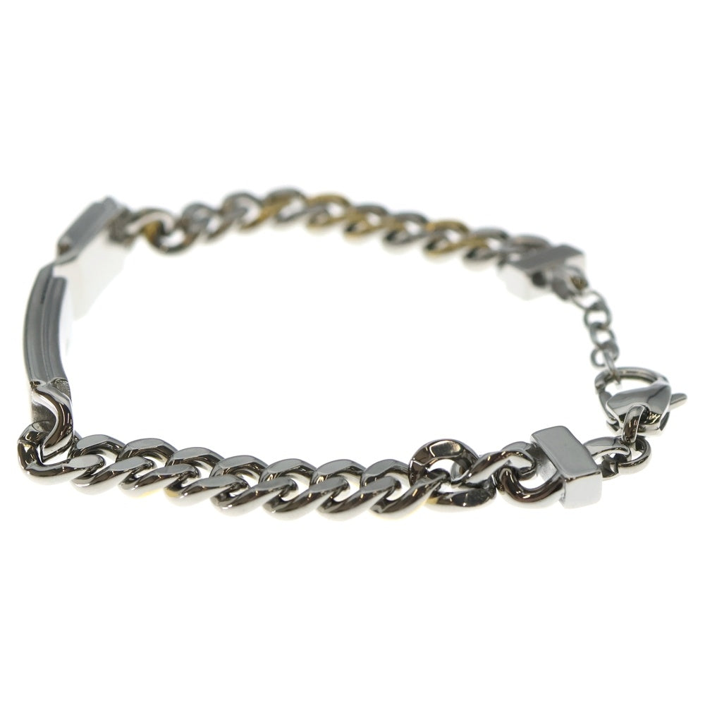 DIESEL(ディーゼル) ロゴプレート IDチェーンブレスレット シルバー/ゴールド DX1457931