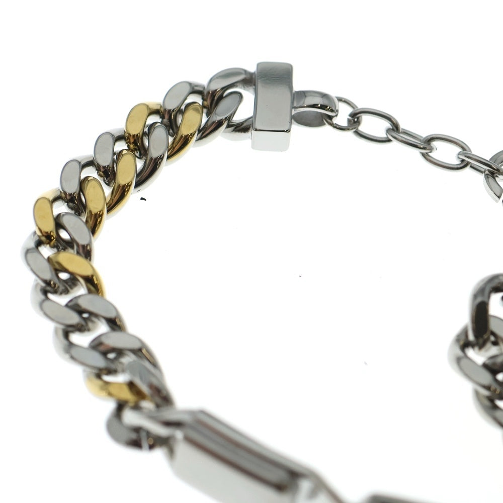 DIESEL(ディーゼル) ロゴプレート IDチェーンブレスレット シルバー/ゴールド DX1457931