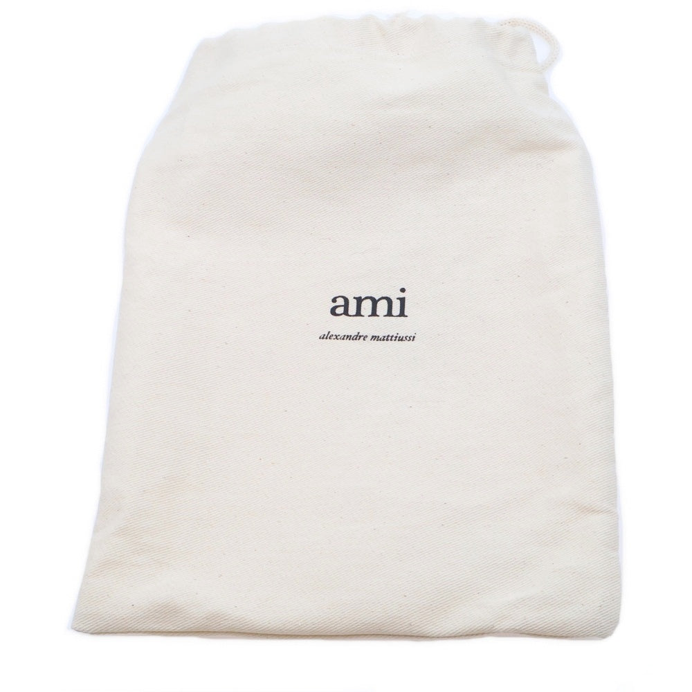 AMI Alexandre Mattiussi(アミアレクサンドルマテュッシ) Ami de Coeur Beanie ハートロゴ刺繍 メリノウールニットビーニー ニット帽 帽子 グレー BFUHA116.018