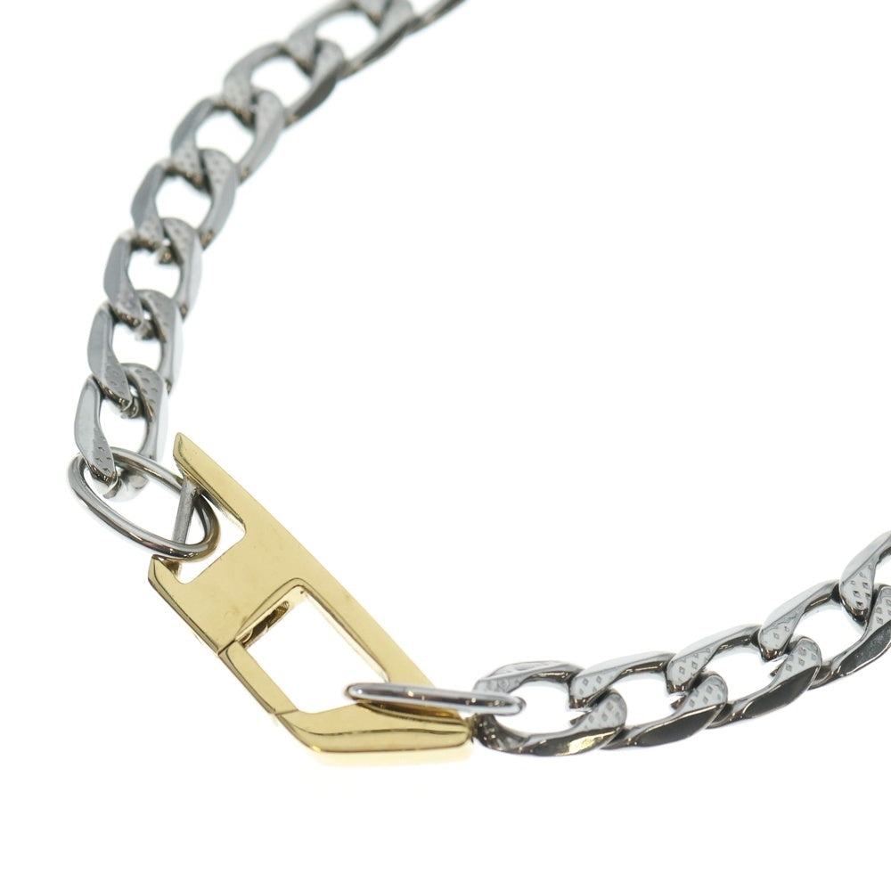 DIESEL(ディーゼル) STEEL NECKLACE Dロゴ チェーンネックレス シルバー/ゴールド DX1343 レディース