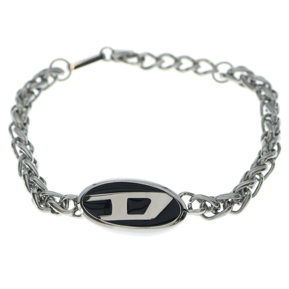 DIESEL(ディーゼル) Dロゴ チェーンブレスレット シルバー/ブラック DX1469040