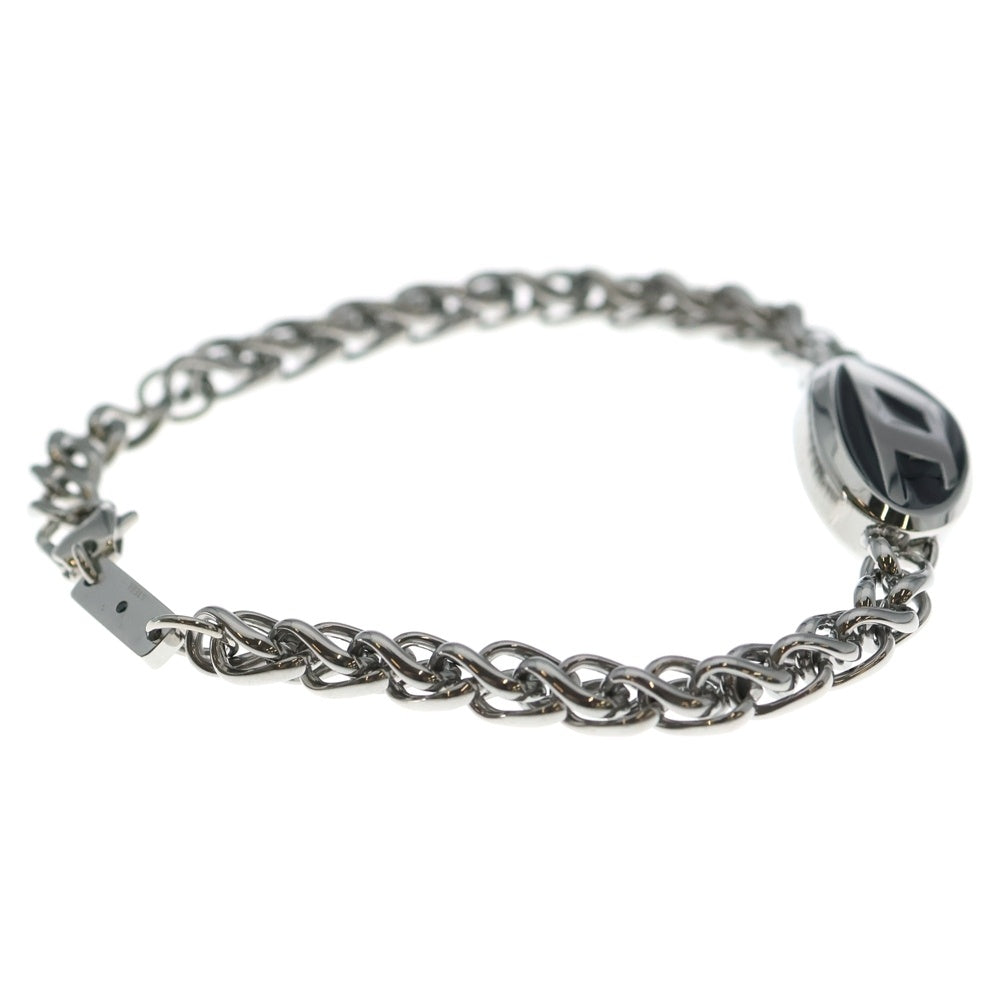 DIESEL(ディーゼル) Dロゴ チェーンブレスレット シルバー/ブラック DX1469040