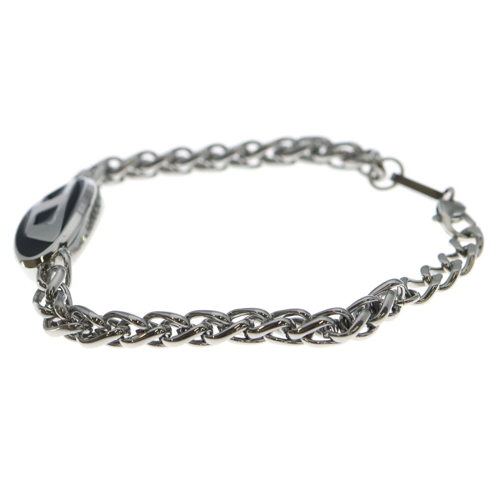 DIESEL(ディーゼル) Dロゴ チェーンブレスレット シルバー/ブラック DX1469040