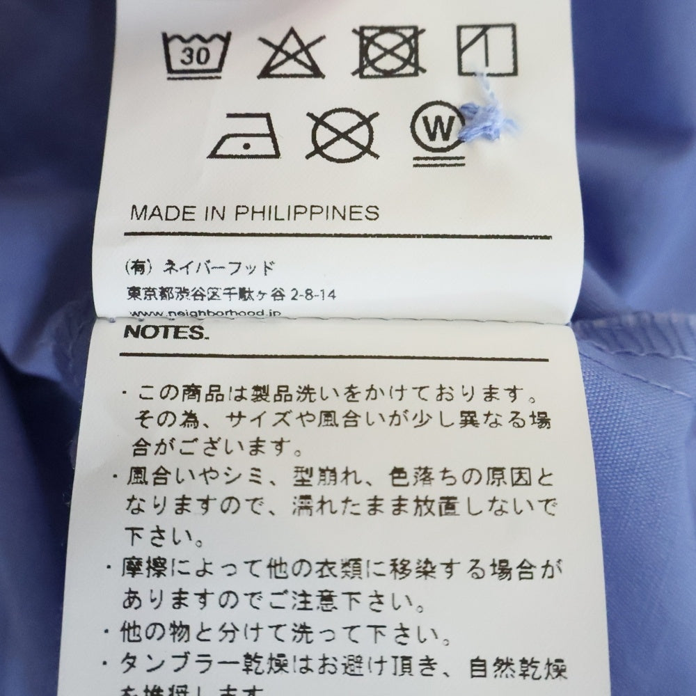 NEIGHBORHOOD(ネイバーフッド) 25SS CLASSIC WORK SHIRT クラシック ロゴワッペン 半袖ワークシャツ ブルー 251TSNH-SHM02