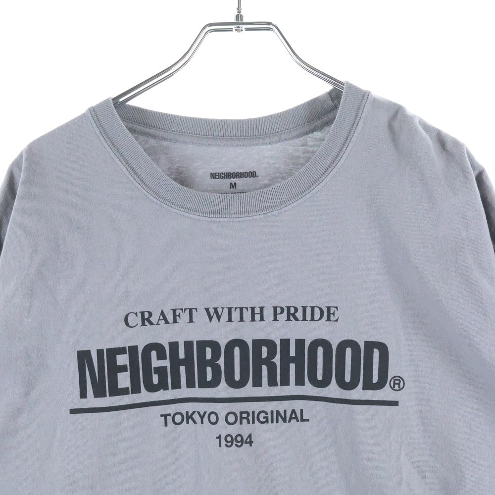 NEIGHBORHOOD(ネイバーフッド) 25AW NH.SS-1 TEE フロントロゴプリント クルーネック半袖Tシャツ カットソー グレー 252PCNH-ST01
