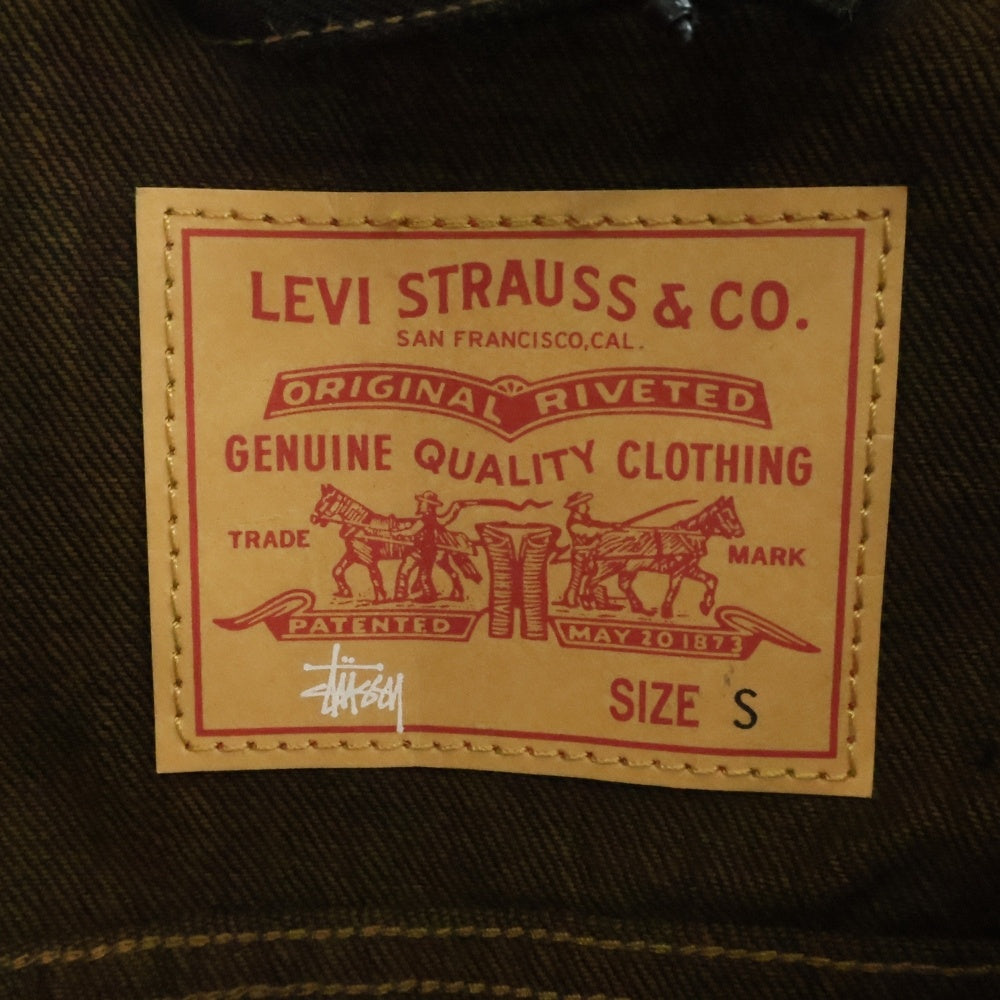 STUSSY(ステューシー) 24SS ×LEVI'S Crispy Rinse Trucker リーバイス クリスピーリンス トラッカーデニムジャケット ブラック A8326-0001