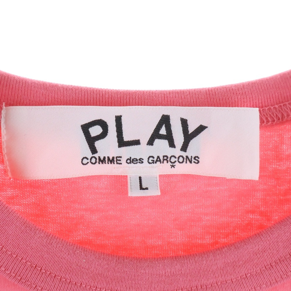 PLAY COMME des GARCONS(プレイコムデギャルソン) AD2025 T-Shirt With Red Emblem レッドエンブレム クルーネック半袖Tシャツ カットソー ピンク AX-T272